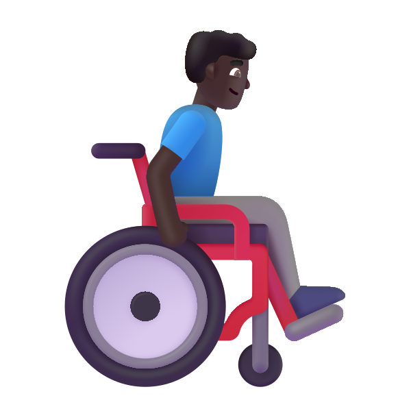 Man In Manual Wheelchair Facing Right Color Dark Vector