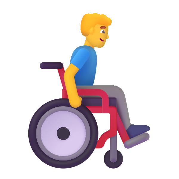 Man In Manual Wheelchair Facing Right Color Default Vector