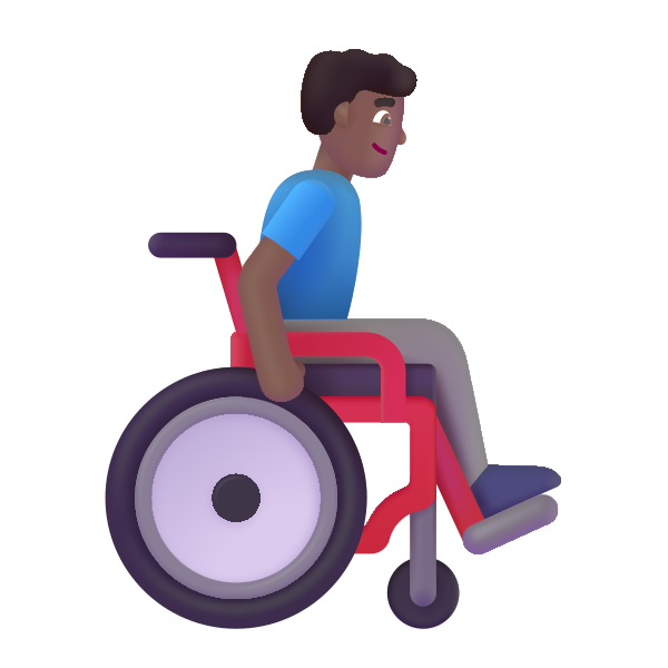 Man In Manual Wheelchair Facing Right Color Medium Dark Vector