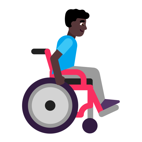 Man In Manual Wheelchair Facing Right Flat Dark