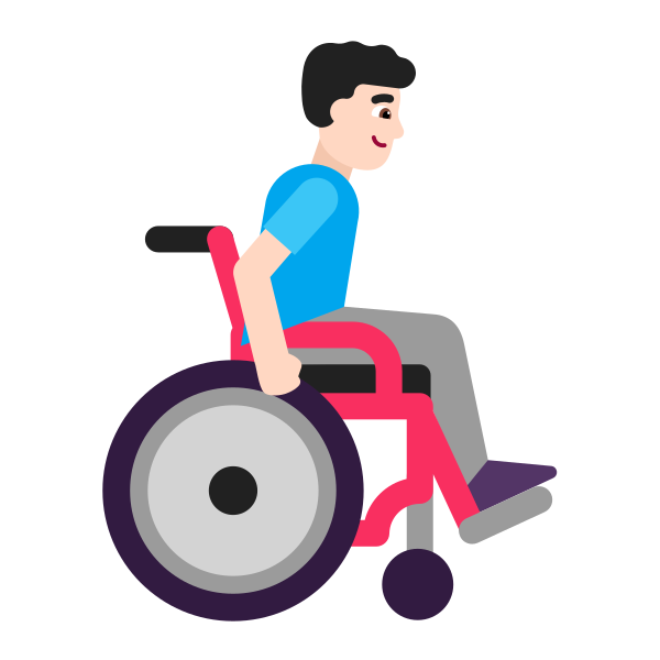 Man In Manual Wheelchair Facing Right Flat Light Vector