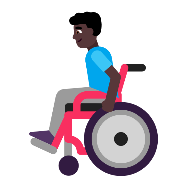 Man In Manual Wheelchair Flat Dark