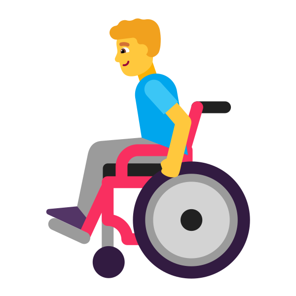Man In Manual Wheelchair Flat Default