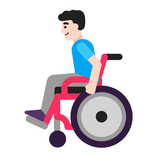 Man In Manual Wheelchair Flat Light