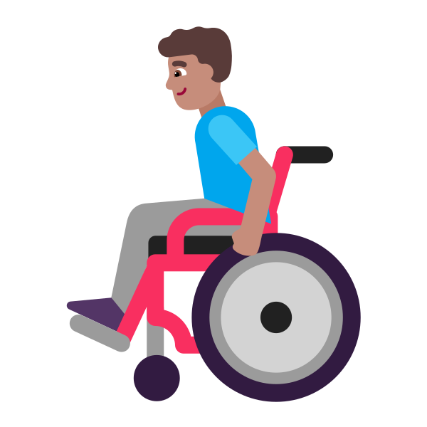 Man In Manual Wheelchair Flat Medium Vector