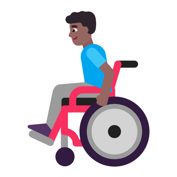 Man In Manual Wheelchair Flat Medium Dark