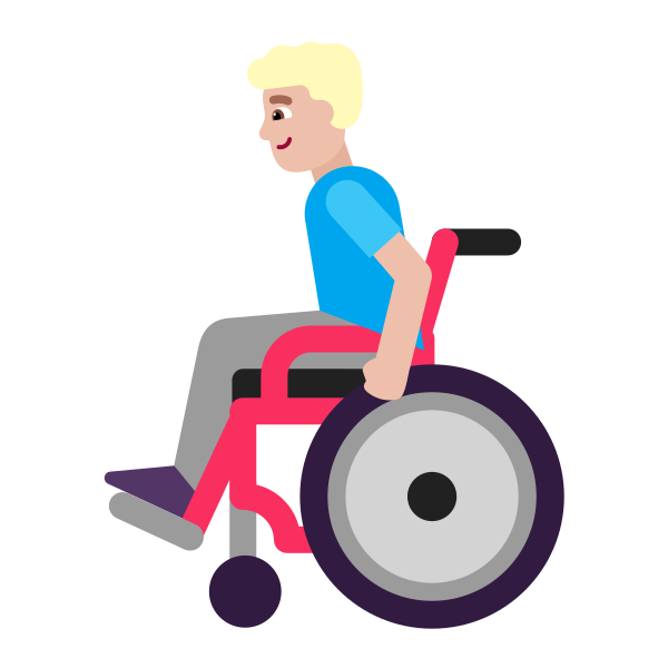 Man In Manual Wheelchair Flat Medium Light