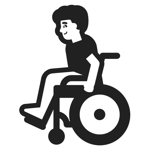 Man In Manual Wheelchair High Contrast Default