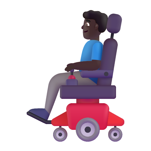 Man In Motorized Wheelchair Color Dark Vector
