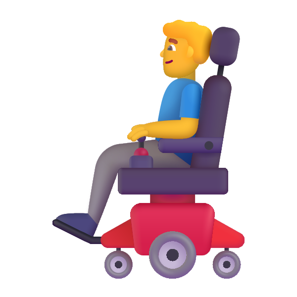 Man In Motorized Wheelchair Color Default