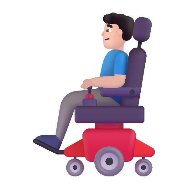 Man In Motorized Wheelchair Color Light Vector