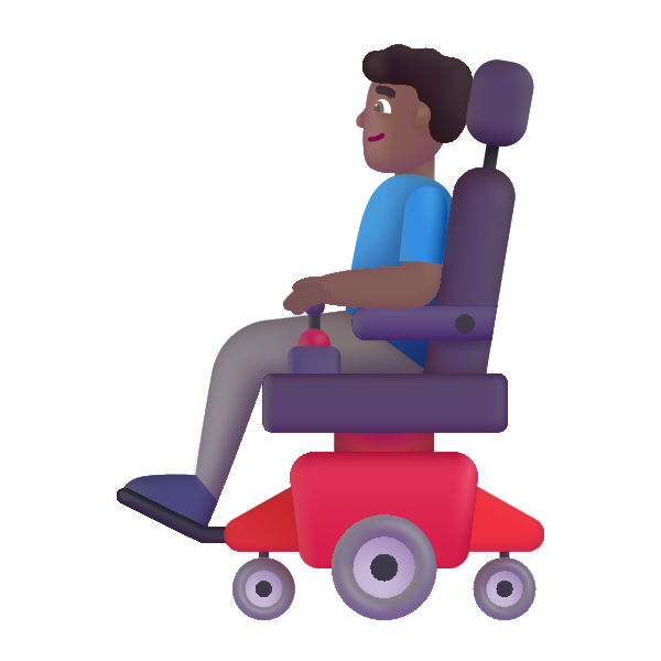 Man In Motorized Wheelchair Color Medium Dark Vector