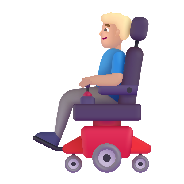 Man In Motorized Wheelchair Color Medium Light Vector