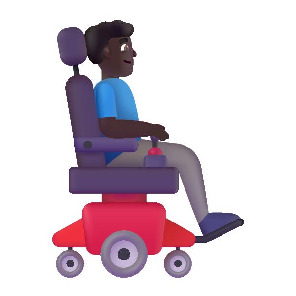 Man In Motorized Wheelchair Facing Right Color Dark Vector