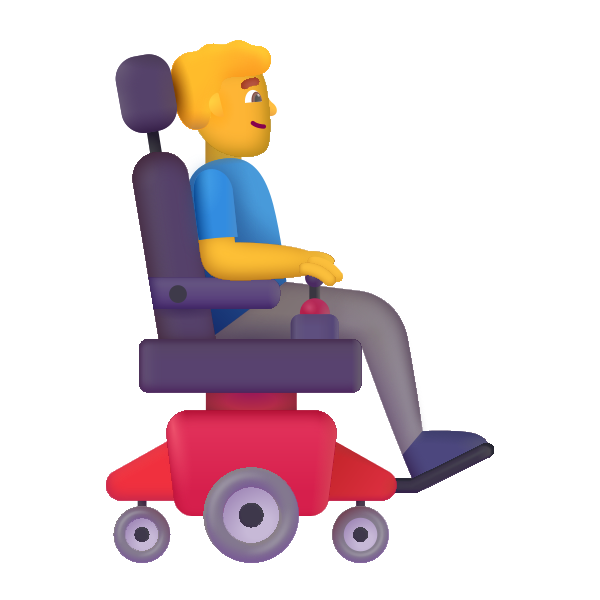 Man In Motorized Wheelchair Facing Right Color Default Vector