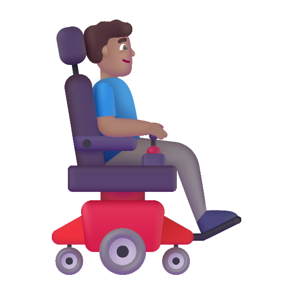 Man In Motorized Wheelchair Facing Right Color Medium Vector