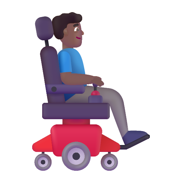 Man In Motorized Wheelchair Facing Right Color Medium Dark Vector