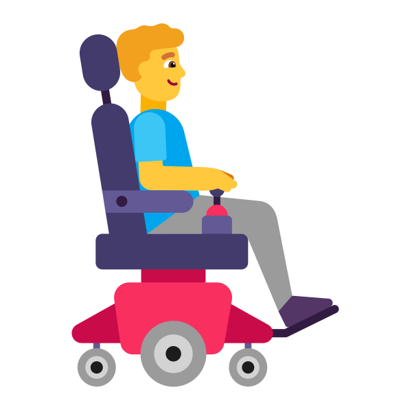 Man In Motorized Wheelchair Facing Right Flat Default