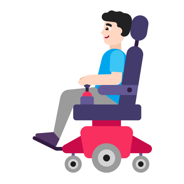 Man In Motorized Wheelchair Flat Light