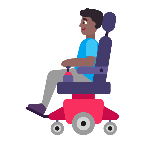 Man In Motorized Wheelchair Flat Medium Dark