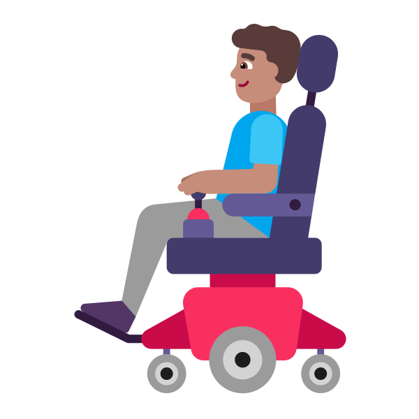 Man In Motorized Wheelchair Flat Medium Vector