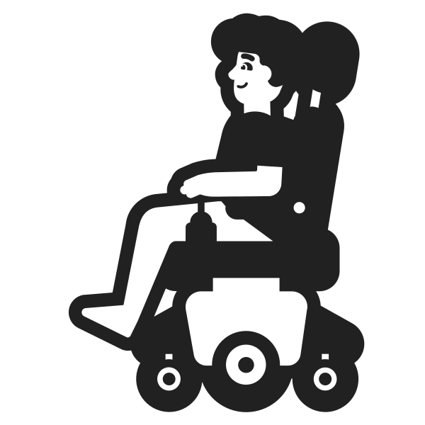 Man In Motorized Wheelchair High Contrast Default Vector