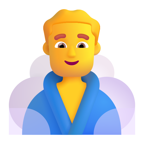 Man In Steamy Room Color Default Vector