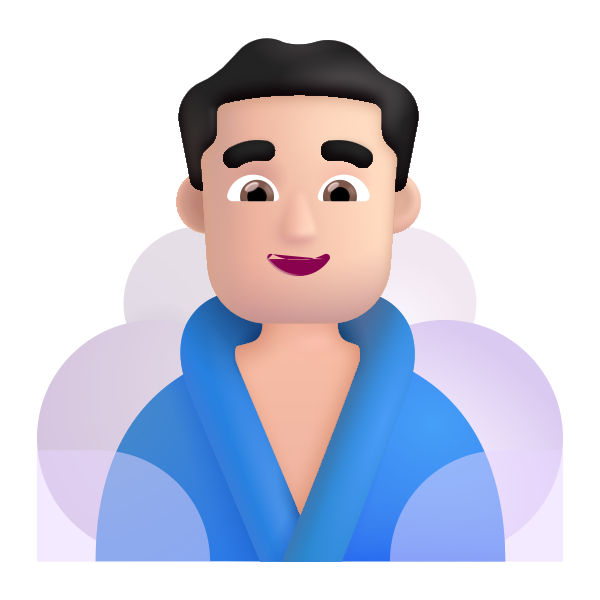Man In Steamy Room Color Light Vector