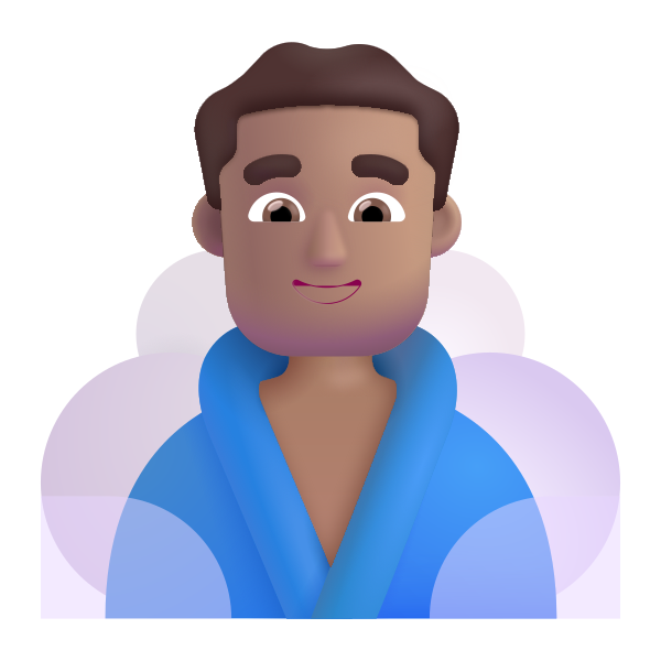 Man In Steamy Room Color Medium Vector