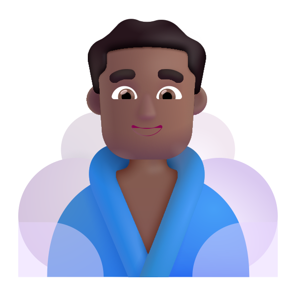 Man In Steamy Room Color Medium Dark Vector