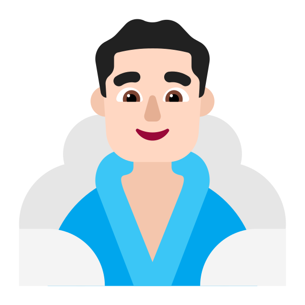 Man In Steamy Room Flat Light Vector