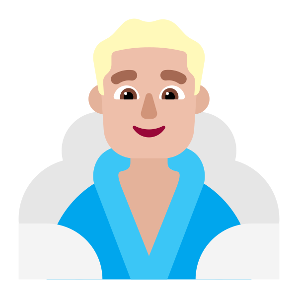 Man In Steamy Room Flat Medium Light Vector