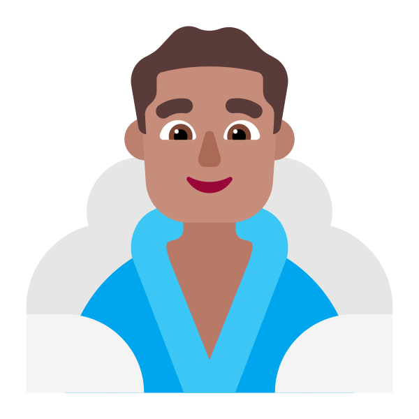 Man In Steamy Room Flat Medium Vector