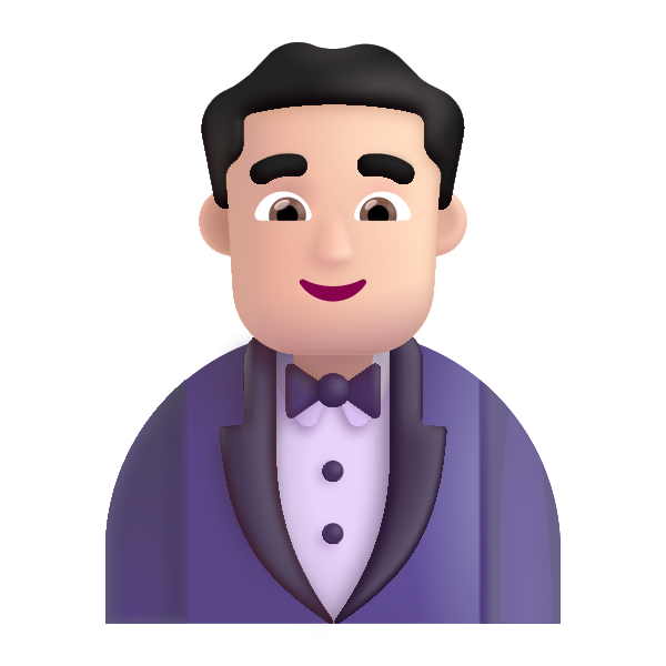 Man In Tuxedo Color Light Vector