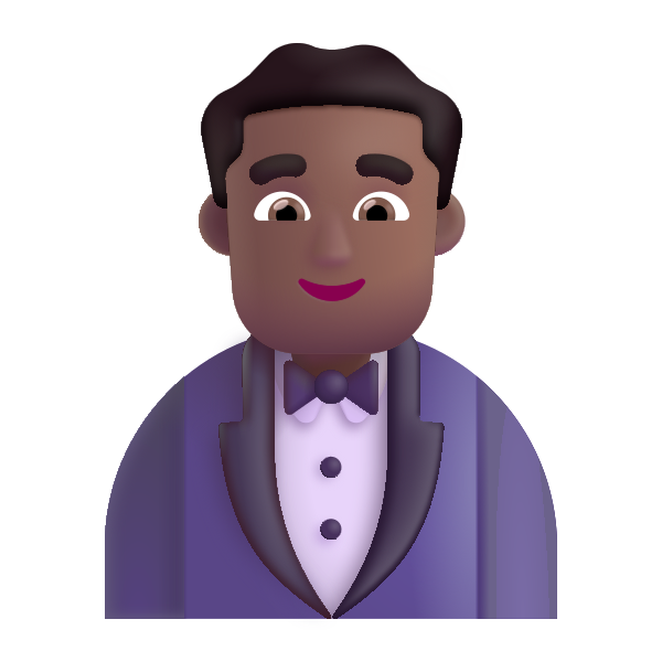 Man In Tuxedo Color Medium Dark Vector