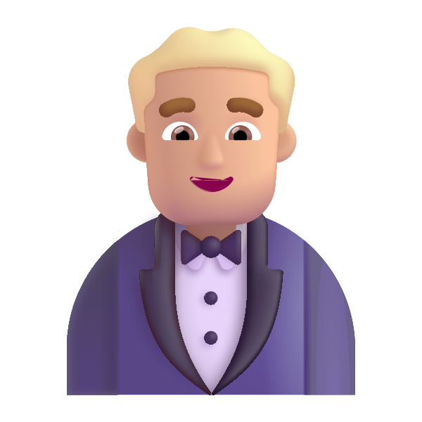 Man In Tuxedo Color Medium Light Vector