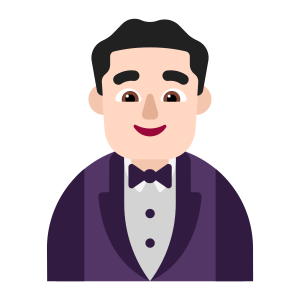Man In Tuxedo Flat Light Vector