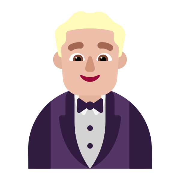 Man In Tuxedo Flat Medium Light Vector
