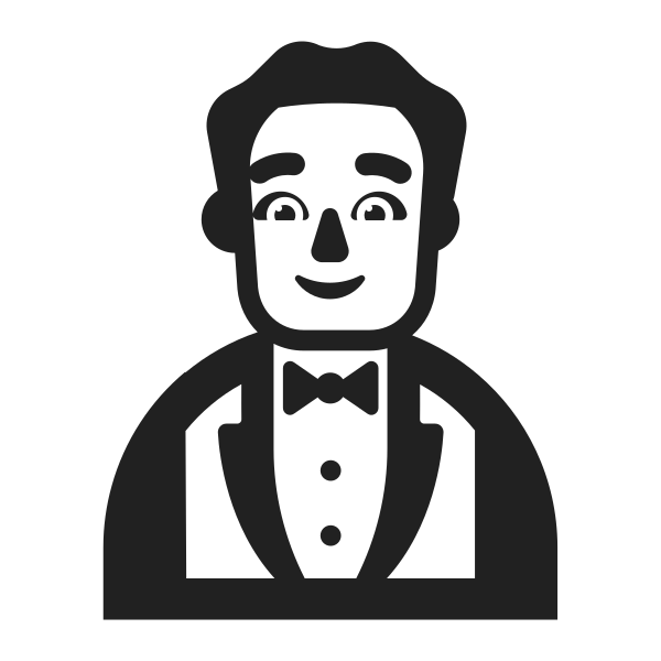 Man In Tuxedo High Contrast Default Vector