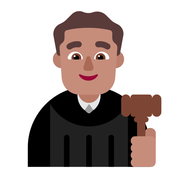 Man Judge Flat Medium Vector