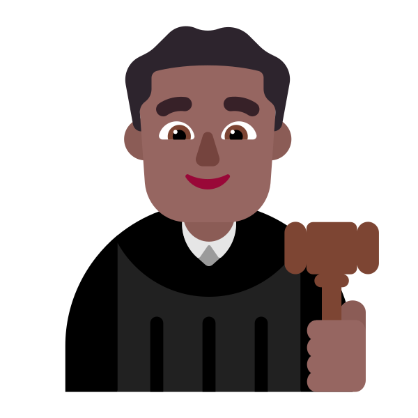 Man Judge Flat Medium Dark Vector