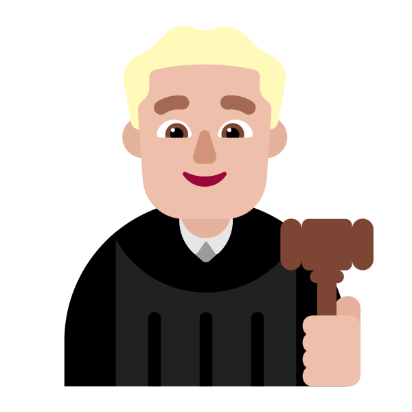 Man Judge Flat Medium Light Vector