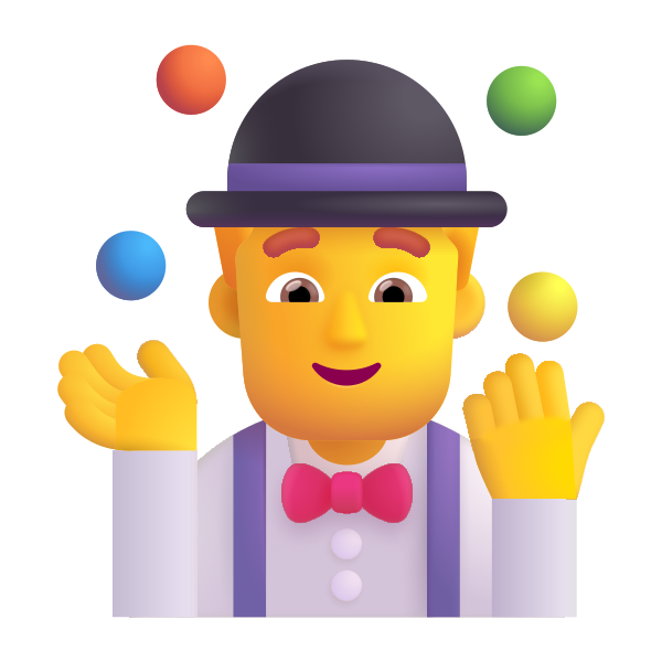 Man Juggling Color Default Vector
