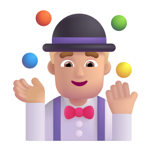 Man Juggling Color Medium Light Vector