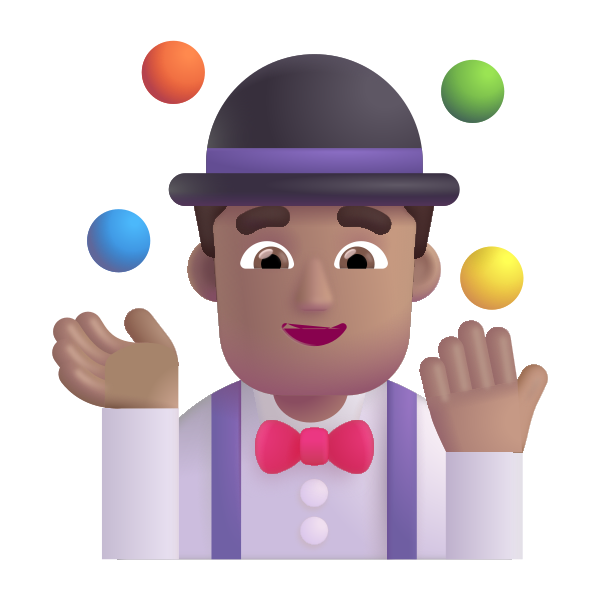 Man Juggling Color Medium