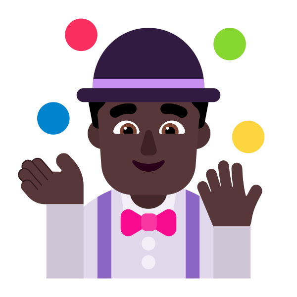 Man Juggling Flat Dark Vector