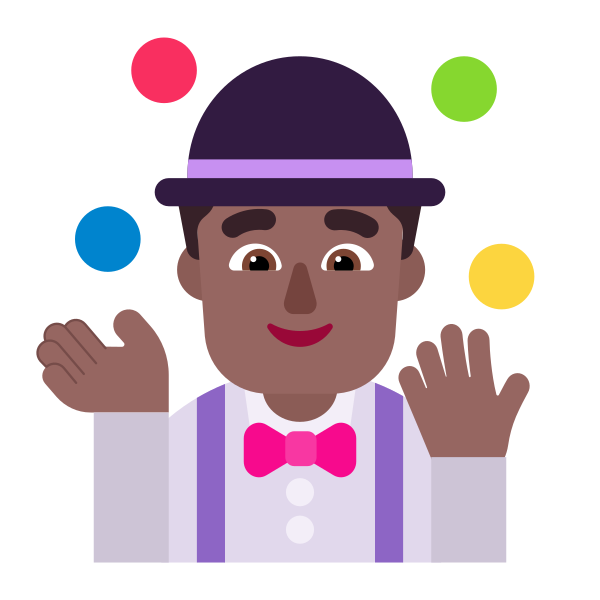 Man Juggling Flat Medium Dark Vector
