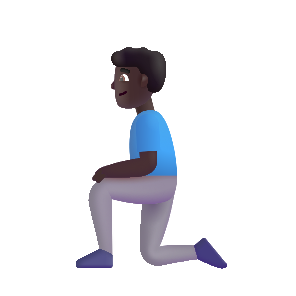 Man Kneeling Color Dark