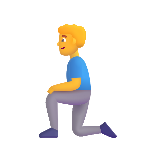 Man Kneeling Color Default Vector