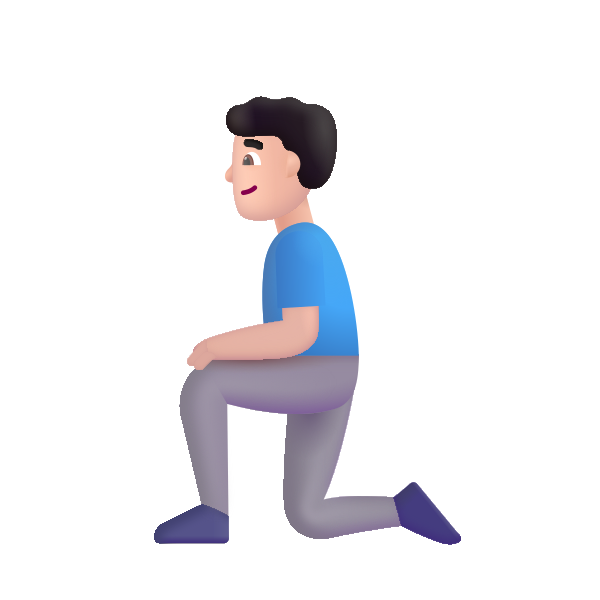 Man Kneeling Color Light Vector